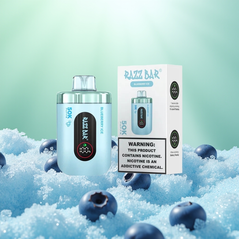 Razz Bar 50K Glace Myrtille Rechargeable 2% Nicotine