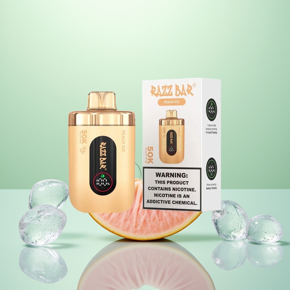 Razz Bar 50K Glace Pêche Rechargeable à 2%