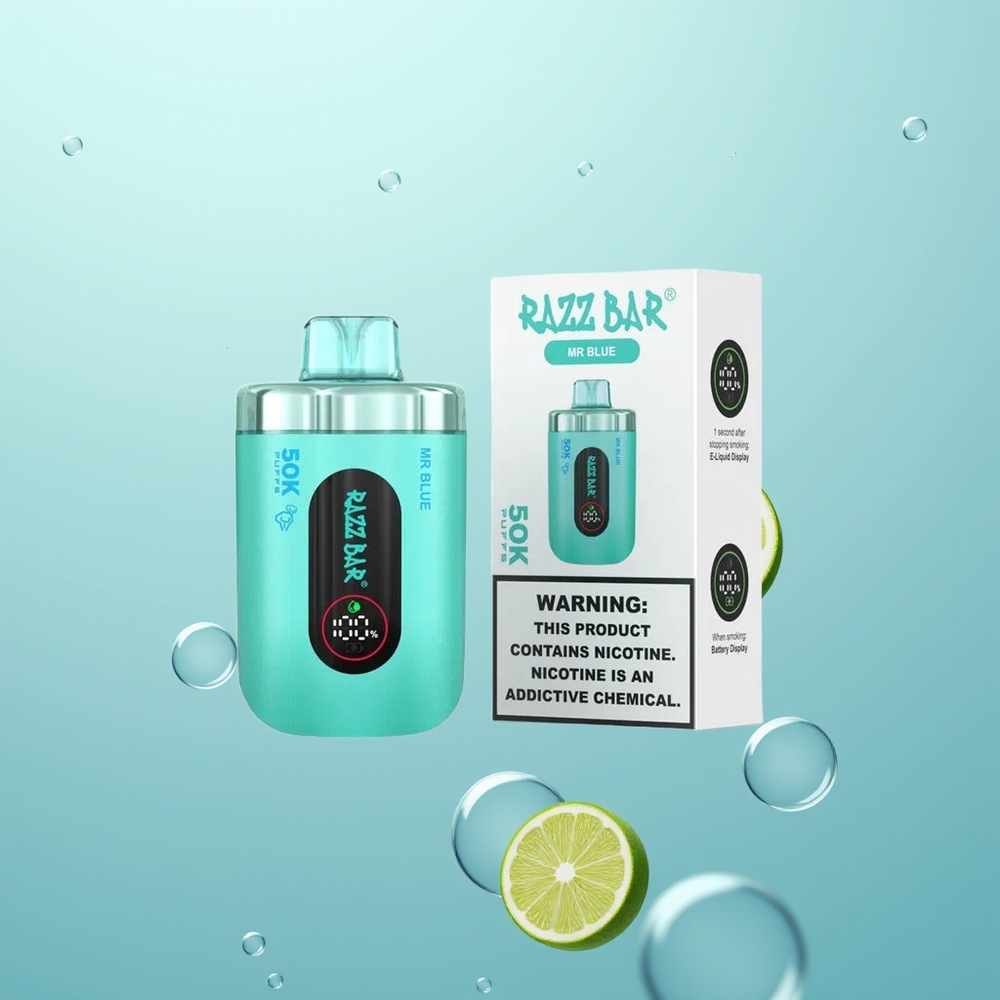 Razz Bar 50K Monsieur Bleu Rechargeable 2% Nicotine