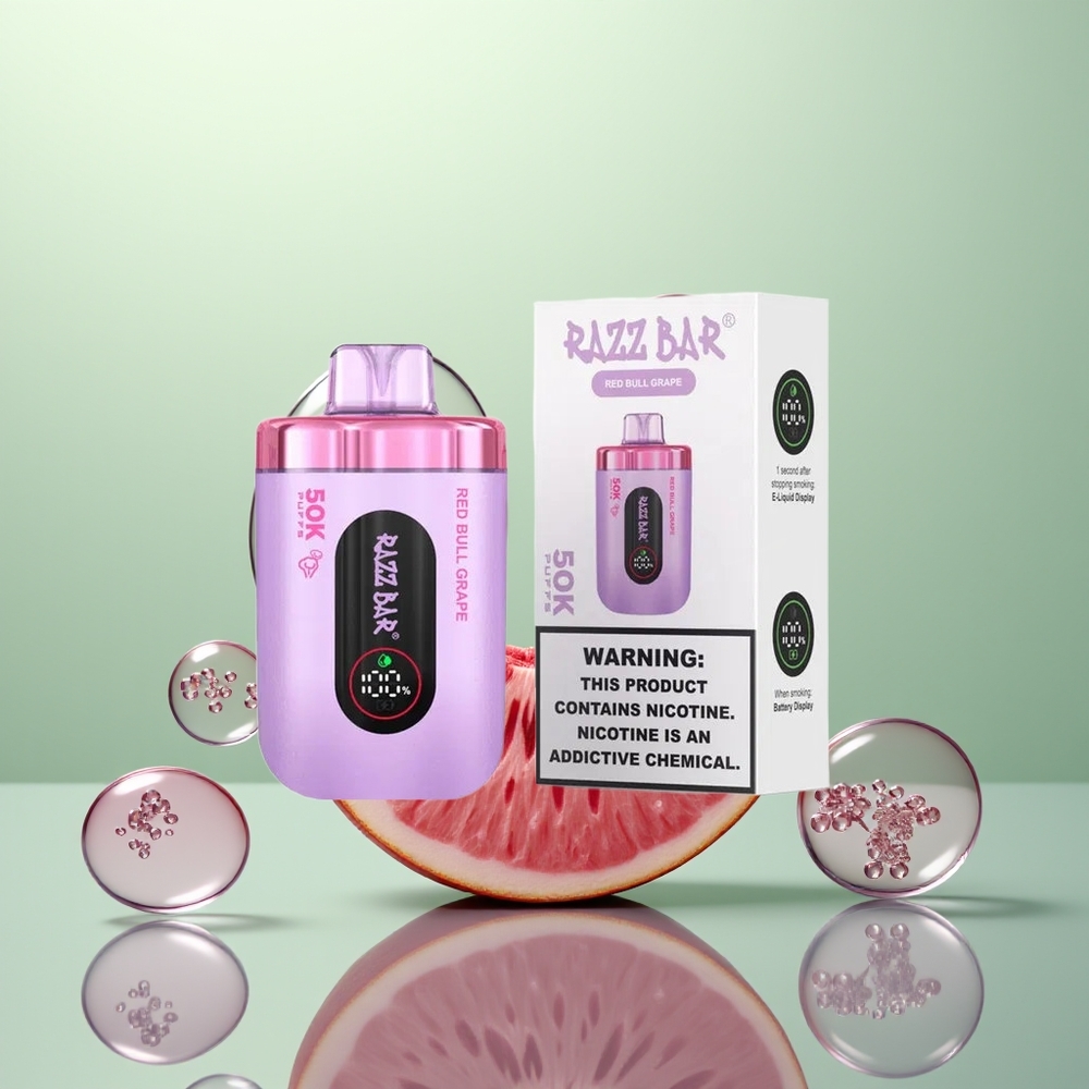 Razz Bar 50K Taureau Rouge Raisin Rechargeable 2% Nicotine