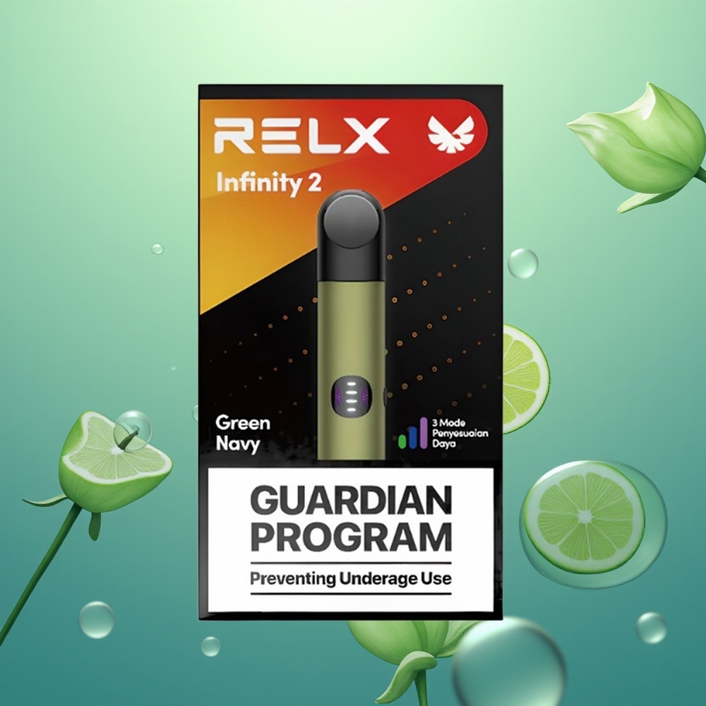 Relx Infinity 2 Vape Device Vertmarine Infini 2 Pod 1.9ml Métallique