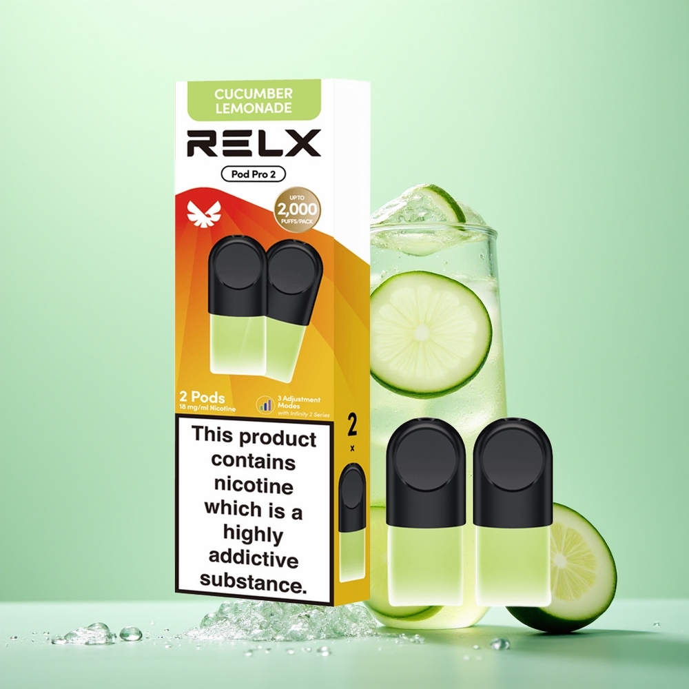 Relx Pod Pro 2 Vape Device Boisson-Concombre Citronnade Mode Éco 1.9ml 2 Pods