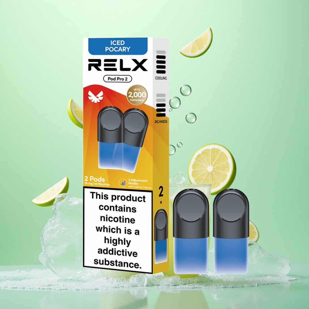 Relx Pod Pro 2 Vape Device Boisson Glacée Pocary - 1.9ml, 3 Modes de Tension