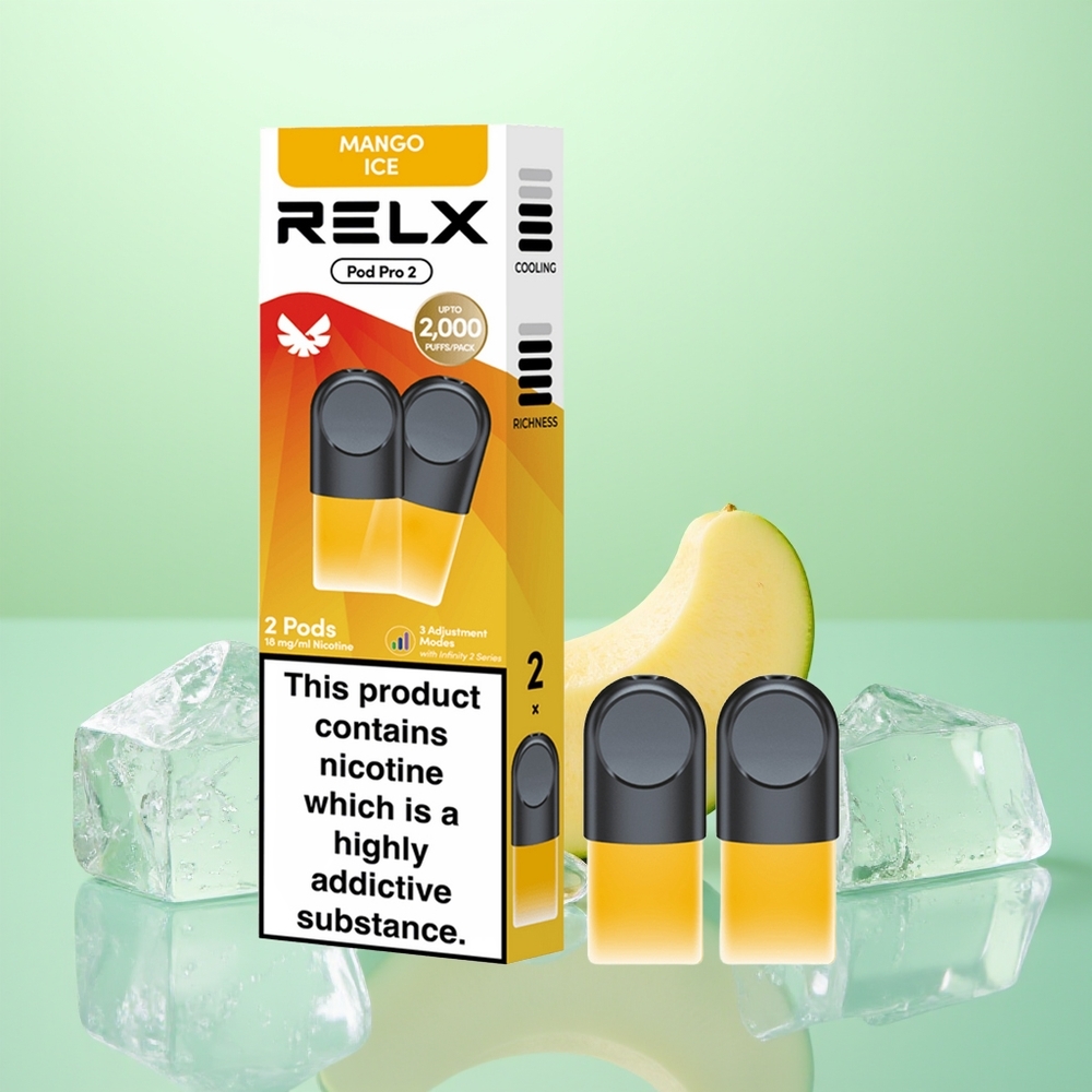 Relx Pod Pro 2 Vape Device Glace Mangue - 1.9ml / 3 Modes / 2-3 Pods