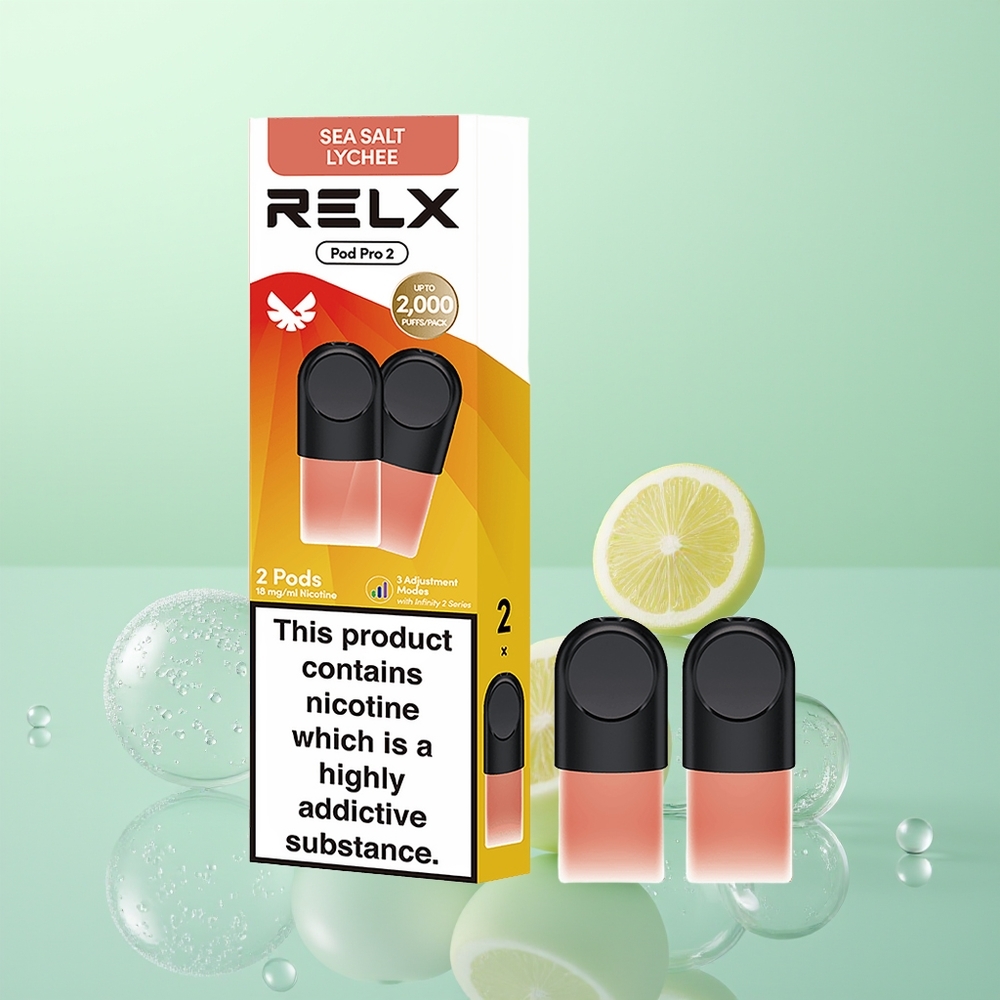 Relx Pod Pro 2 Vape Device Lychee Sel Marin avec 1.9ml et 3 Modes
