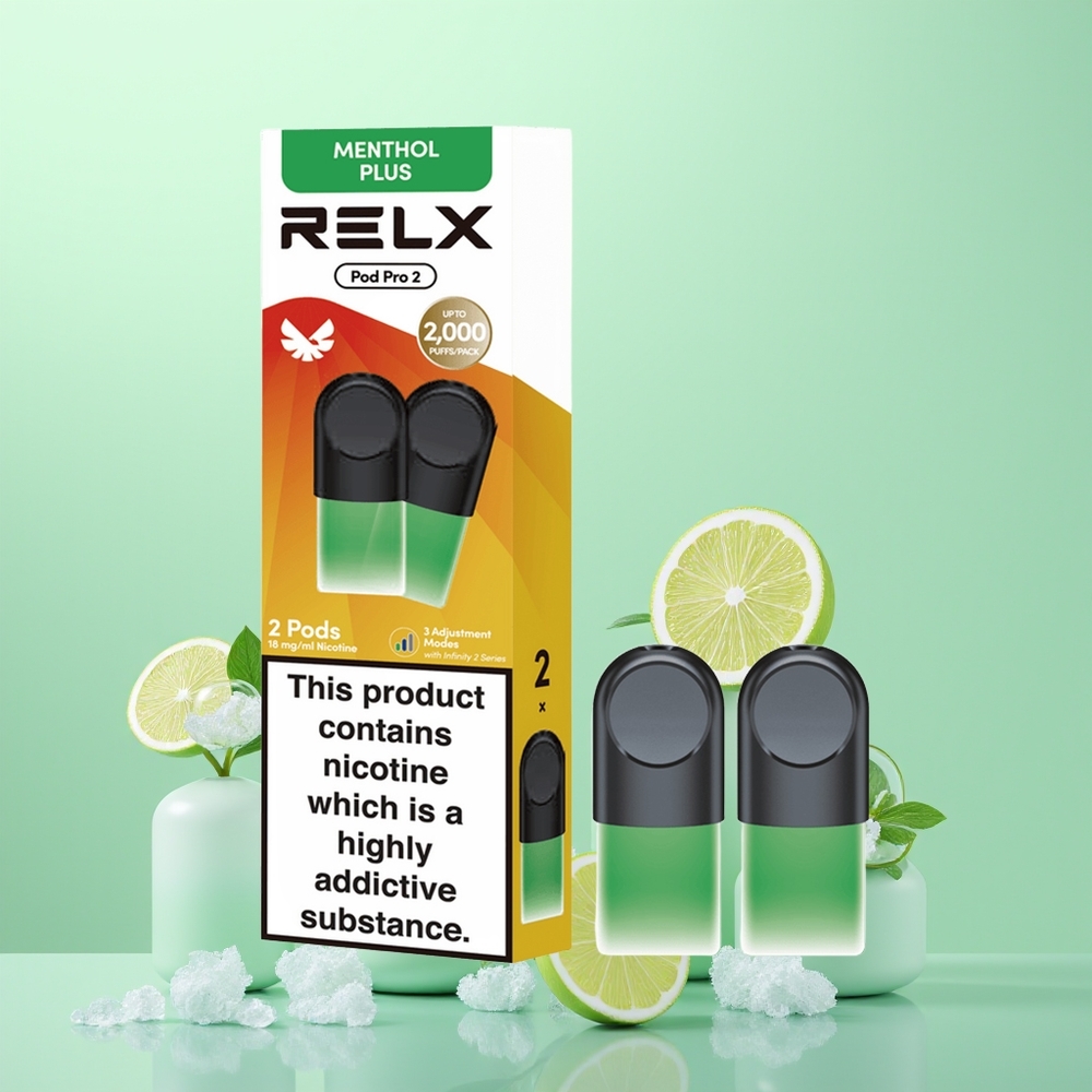 Relx Pod Pro 2 Vape Device Menthe-Menthol Plus avec 1.9ml et 3 Modes