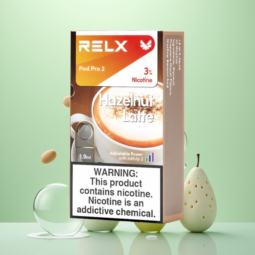 Relx Pod Pro 2 Vape Device Noisette Latte Pro Éco-Lisse 1.9ml 2-3 Pods