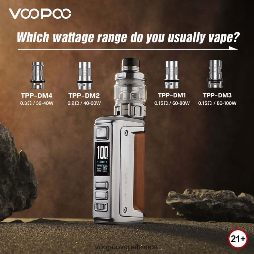 VOOPOO ARGUS GT II kit de réservoir graphite - VOOPOO cigarette électronique 4BXRH1