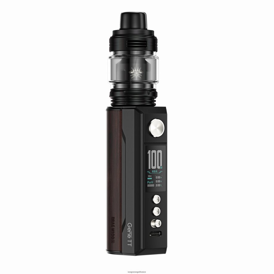 VOOPOO DRAG M100S dispositif de module noir et bois foncé - VOOPOO vape Paris 4BXRH274