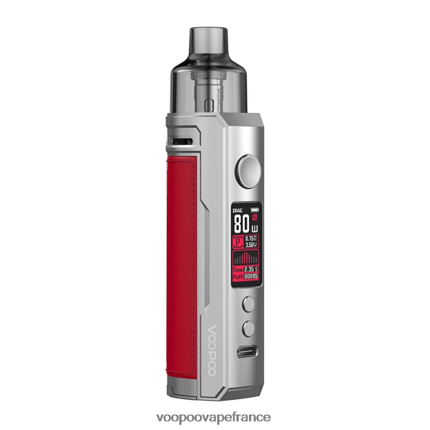 VOOPOO DRAG X kit de modules de dosettes Argent Rouge - VOOPOO vape tank France 4BXRH178